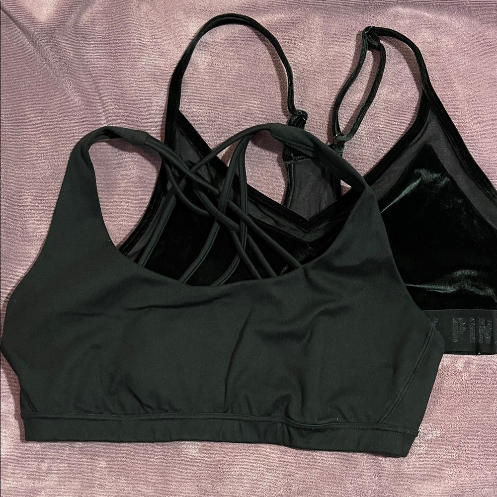 PINK SPORTS and VICTORIA’S  SECRET Black Strappy Sports Bra